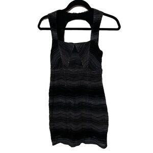 Free People Bodycon Sleeveless Mini Dress Chevron Over lay Size 4